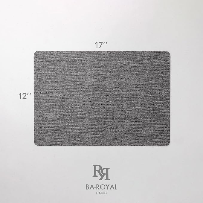 Baroyal Faux Leather Placemats Set of 8 Vinyl Washable Wipeable Table Mats for Kitchen Dining Table Heat Resistant Waterproof Modern Indoor/Outdoor Placemats Non-Slip Easy Clean Place Mats (Midnight) - Image 6