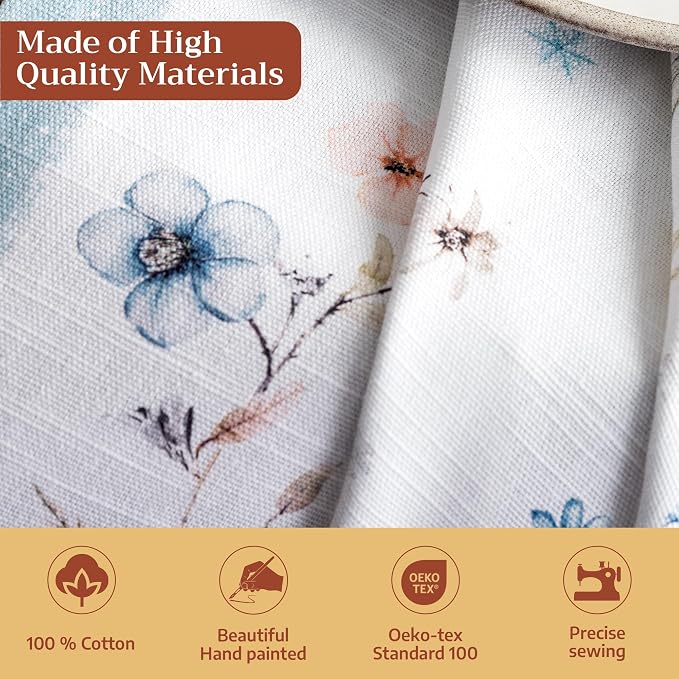 Maison d' Hermine Cloth Napkins Set of 4 Reusable 100% Cotton (20" x 20") | Everyday Square Napkins Cloth Washable Dinner Wedding Restaurant Hotel Kitchen Thanksgiving Christmas - Ice Florals - Image 3