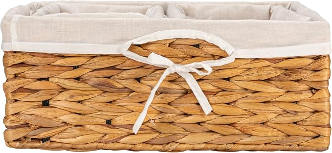 Household Essentials Wicker Basket Set, 3 Pieces, 1 Large and 2 Small Water Hyacinth Baskets for Storage and Organization - Image 6