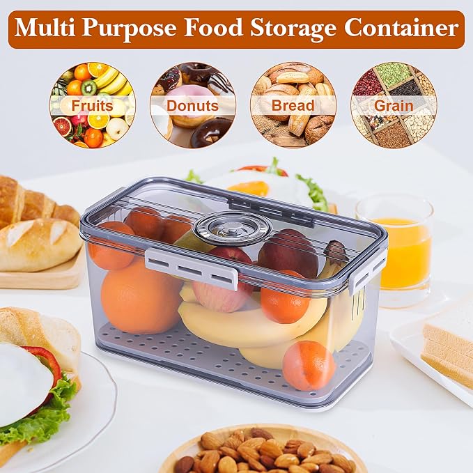 ANYPROLUS Bread Box for Homemade Bread Boxes for Kitchen Counter Airtight, Time Recording Bread Storage Container with Lid, Bread Containers Storage Airtight Loaf Bread Keeper, Grey - Image 7