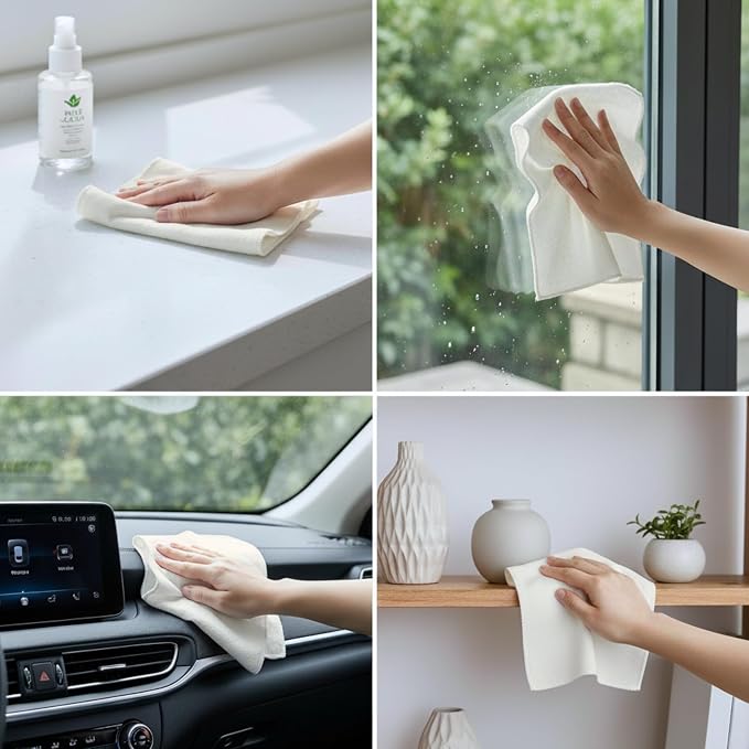 Flour Sack Shop Towels, Natural Cotton Cleaning Towels 14" x 12", Pack of 12 Reusable Absorbent Towels for Garage, Automotive, Workshop, Kitchen Cleaning, Polishing, Dusting & Multi-Purpose Use - Image 6