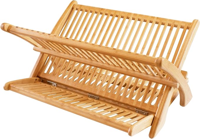 Totally Bamboo Eco Collapsible Bamboo Dish Drying Rack - Image 2
