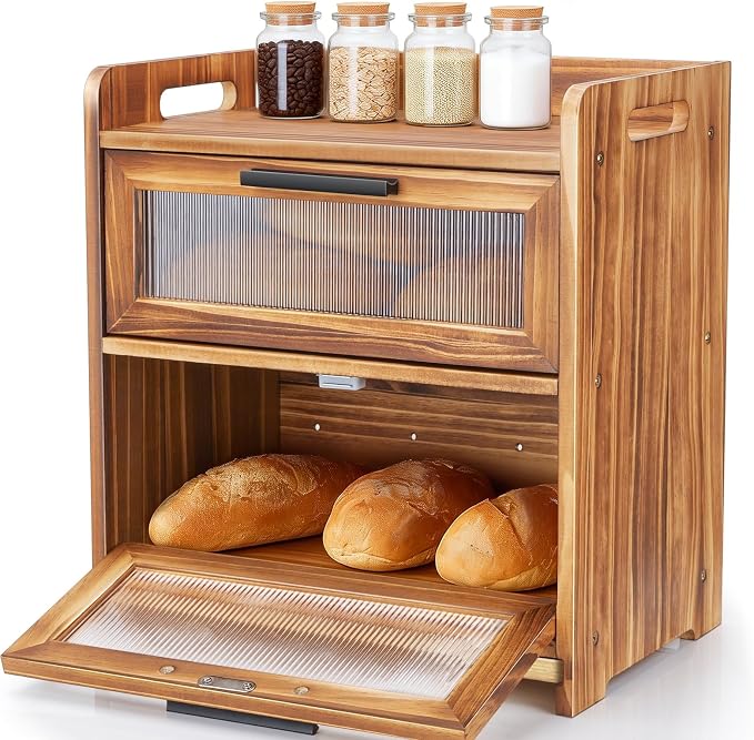 USION Bread Box for Kitchen Countertop (Brown-002) by usion