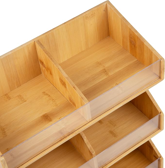 Mind Reader Coffee Pod Condiment Station, Countertop Organizer, Kitchen, Rayon from Bamboo, 13" L x 6.25" W x 15.25" H, Brown - Image 5