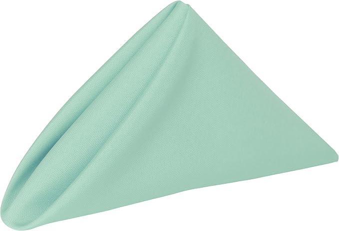 20x20-Inch Square Polyester Cloth Napkins, Mint, Set of 12 | Bulk Case of 1 Dozen, Dinner Napkins, Serged Edges, Machine Washable, Wrinkle-Resistant, Flame-Resistant, Stain-Resistant by UltimateTextile