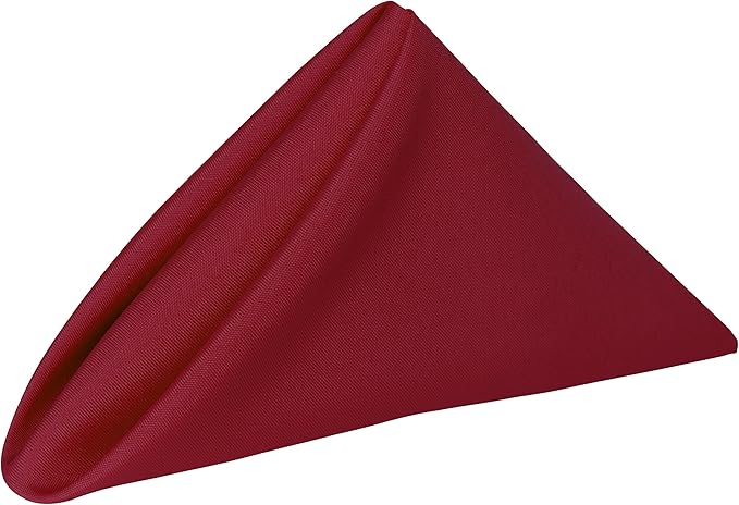 20x20-Inch Polyester Cloth Napkins, Holiday Red, Set of 12 | Bulk Case of 1 Dozen, Dinner Napkins, Square, Serged Edges, Machine Washable, Wrinkle-Resistant, Flame-Resistant by UltimateTextile