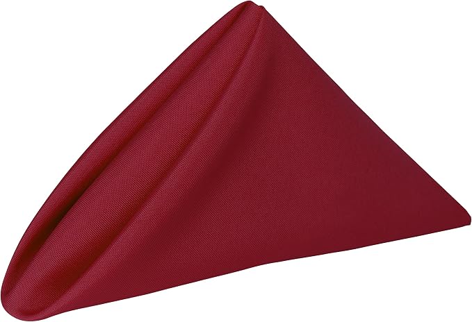 20x20-Inch Polyester Cloth Napkins, Holiday Red, Set of 12 by UltimateTextile