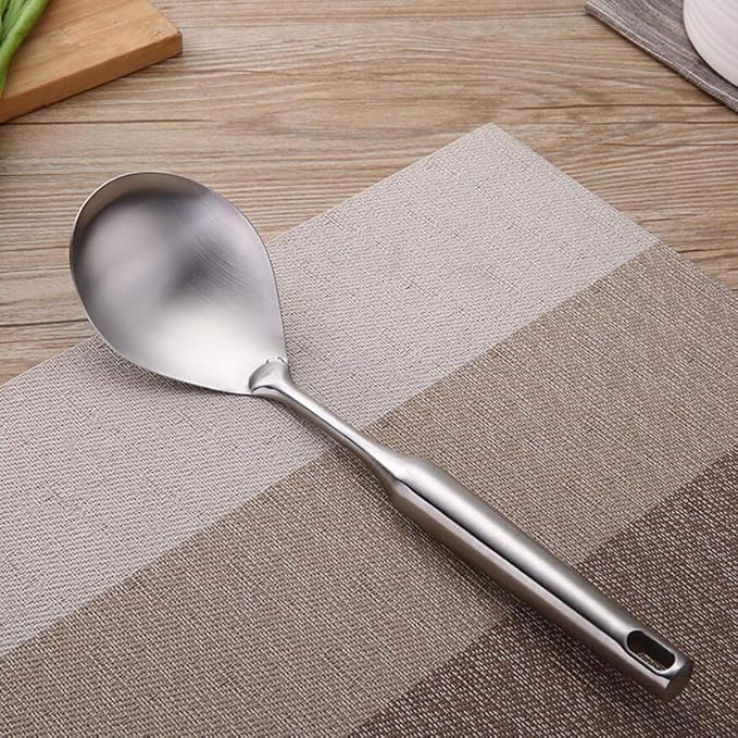 Large Serving & Cooking Spoon,for Cooking and Buffets,304 Stainless Steel | 304 Stainless Steel Kitchen Utensil,Round Handle - Image 4