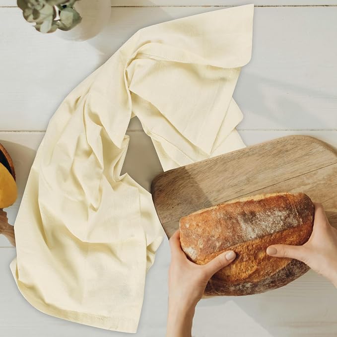 Urban Villa Kitchen Towels Cotton Dish Towels 27”x27” (Set of 12) Ivory - Image 4