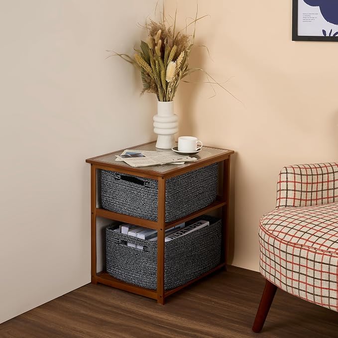 MiniArk Large Storage Baskets for Shelves, 17 x 13 x 7.5” Closet Organizers Bins for Clothes Blanket Towels, Baby Nursery, Toy Baskets Box, Woven Rope Baskets, 2 Packs Dark Gray - Image 8