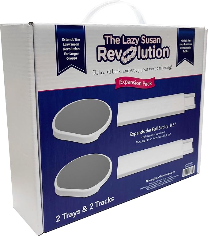 Light Gray - Expansion Pack - 2 Straight Tracks and 2 Trays. Does not Work Without the Lazy Susan Revolution Full Set (Sold Separately). - Image 4