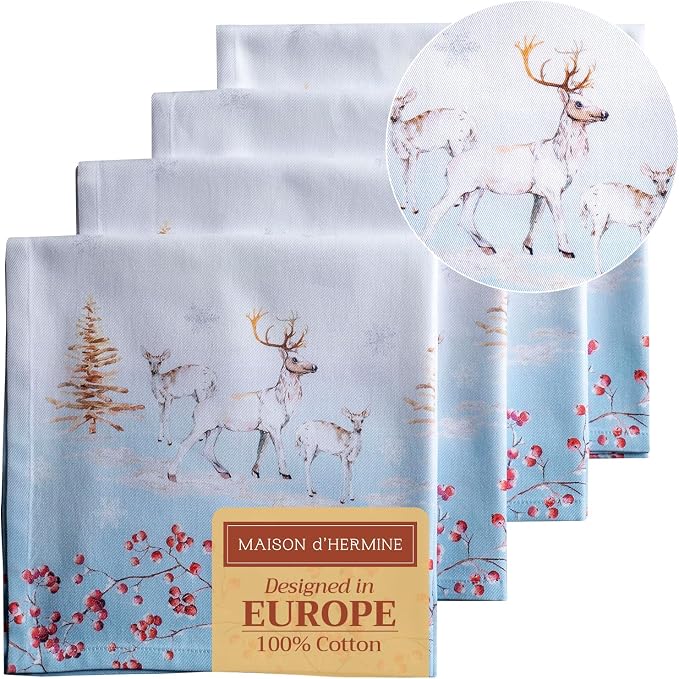 Maison d' Hermine Fairytale Forest Bundle Set 100% Cotton Tablecloth (60 Inch by 60 Inch) and Set of 4 Napkins (20 Inch by 20 Inch) - Image 2