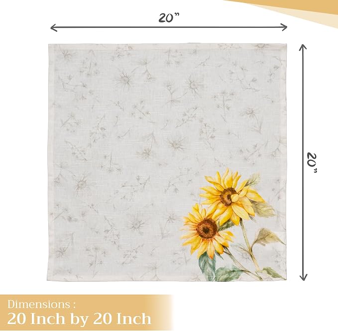 Maison d' Hermine Cloth Napkins Set of 4 Reusable 100% Cotton (20" x 20") | Everyday Square Napkins Cloth Washable Dinner Party Wedding Restaurant Hotel Kitchen Spring Summer - Candice - Image 4