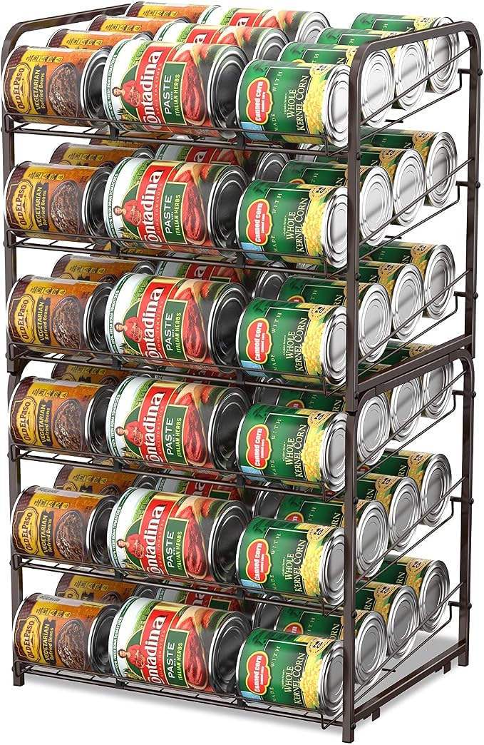 BTY Can Organizer for Pantry Stackable 2 Pack, Can Storage Organizer Rack Stacking Can Dispensers Small Space Holds up to 36 Cans for Pantry, Kitchen, Cabinet- Brown - Image 5