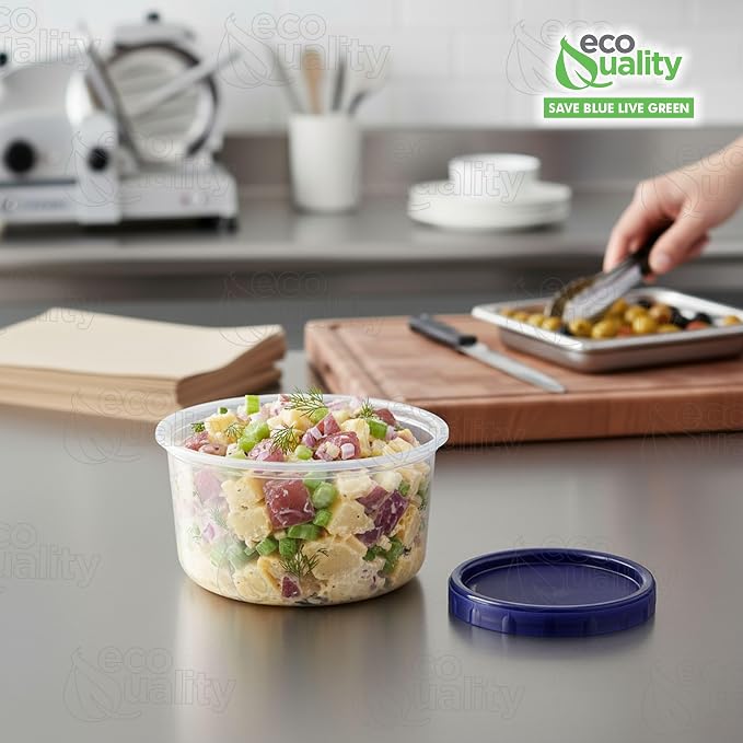 [20 PACK] 16 oz Twist Top Storage Deli Containers - Airtight Reusable Plastic Food Storage Canisters with Twist & Seal Lids, Leak-Proof - Meal Prep, Lunch, Togo, Stackable, BPA-Free Snack Containers - Image 5