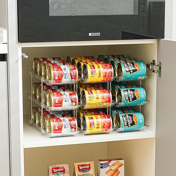 Can Organizer for Pantry, Stacking Can Storage Organizer Hold 36 Cans | Automatic Rolling Can Rack for Fridge, 3Tire 3 Columns Can Holder, Canned Goods Organizer - Image 7