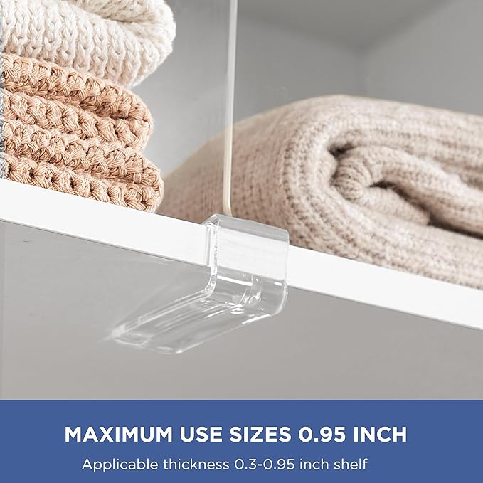 HBlife 6 Pack Closet Organizers and Storage, Clear Shelf Dividers, Vertical Purse Organizer for Closet Perfect for Sweater, Shirts, Handbags in Bedroom and Kitchen, Acrylic Bookshelf for Organization - Image 4