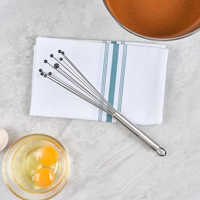 Restaurantware 10.5 in Stainless Steel Ball Whisk with Silicone Tips - 6 Pack - German Standard Sauce & Gravy Whisk, Non-Scratch, Dishwasher Safe - Non-Stick Safe Silicone Ball Whisk for Baking - Image 10