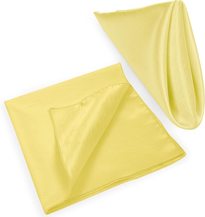 17x17-Inch Shantung Cloth Napkins, Cornsilk, Set of 120 | Bulk Case of 10 Dozen, Satin, Square, 100% Polyester Fabric, Reversible, Faux Dupioni Silk Reverse Side, Machine Washable - Image 8