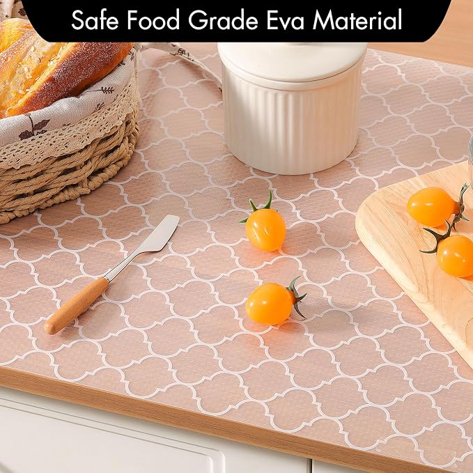 Cooyes Shelf Liner for Kitchen Cabinets – Non-Adhesive Waterproof Drawer Liner – Durable EVA Material Easy-to-Cut Shelf Paper for Refrigerator, Cupboard, Dresser with Modern Pattern - Image 7