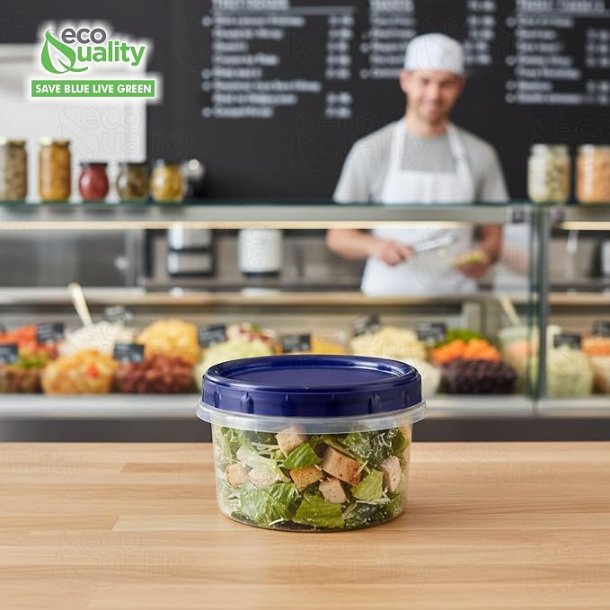 [20 PACK] 16 oz Twist Top Storage Deli Containers - Airtight Reusable Plastic Food Storage Canisters with Twist & Seal Lids, Leak-Proof - Meal Prep, Lunch, Togo, Stackable, BPA-Free Snack Containers - Image 6