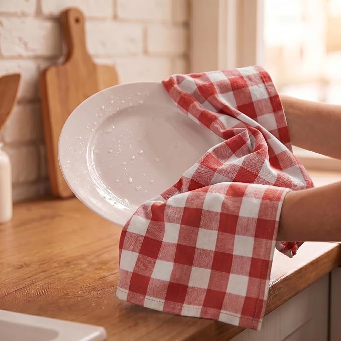 Urban Villa Kitchen Towels Cotton Dish Towels 20”x30” (Set of 6) Rust - Image 7