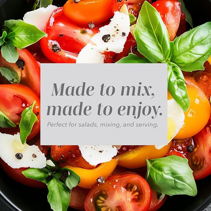 COOK WITH COLOR Mixing Bowls with Lids - 12 Piece Plastic Nesting Bowls Set includes 6 Prep Bowls and 6 Lids, Microwave Safe Mixing Bowl Set, Grey Embossed - Image 5