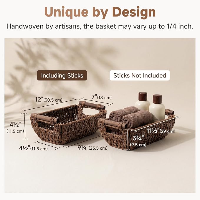 Storageworks Small Baskets For Organizing, Woven Basket For Shelves - Image 3