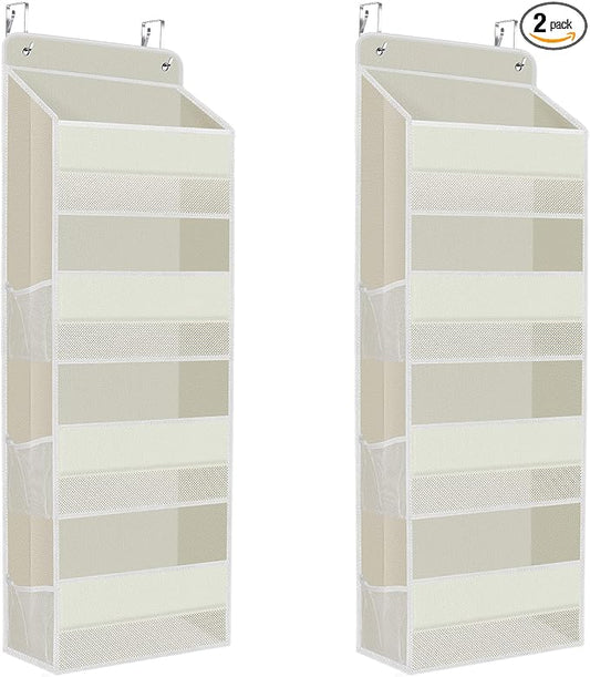 2 Pcs Over The Door Organizer Large Capacity Hanging Storage Room Organizer | 40 lb Capacity, Ultra-Sturdy, Foldable, Mesh Design with Clear Window, Space-Saving Organizer for Pantry, Nursery & Closet by SpaceHacks