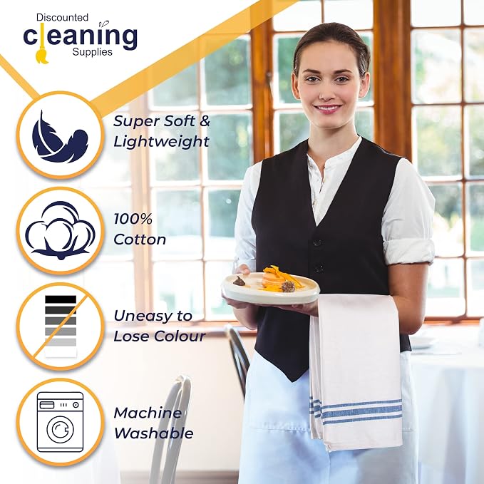 Tea Towel for Kitchen 27.6'' x 18.5'' - Pack of 10 - Cotton – Dish Towels for Drying Dishes – Quality Tea Towels for Catering – Glass Cloth for Bar & Restaurant - Image 3