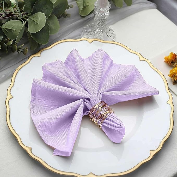 Efavormart Premium Cloth Napkins Set of 10, 20x20 Inch Violet Seamless Dinner Napkins, Washable Linen Table Napkin Cloth with Hemmed Edges for Weddings, Party and Banquet - Image 2
