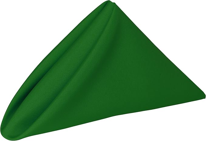 20x20-Inch Polyester Cloth Napkins, Emerald, Set of 12 | Bulk Case of 1 Dozen, Dinner Napkins, Square, Serged Edges, Machine Washable, Wrinkle-Resistant, Flame-Resistant, Green by UltimateTextile