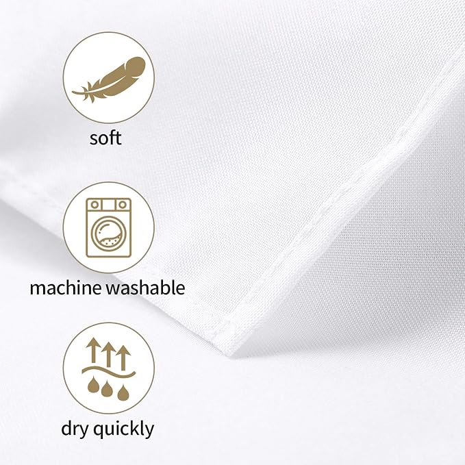 50pcs Polyester Cloth Napkins - 17 x 17 inch White Dinner Washable Napkins with Hemmed Edges for Restaurant/Wedding/Hotel(50,White) - Image 3