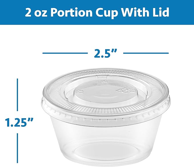 2 oz Small Clear Plastic Cups Disposable Jello Shots with Snap on Leak Proof Lids Small Shot Cups Food Storage Containers for Party Portion Control Sauces Spices Liquid Dip (500) - Image 4