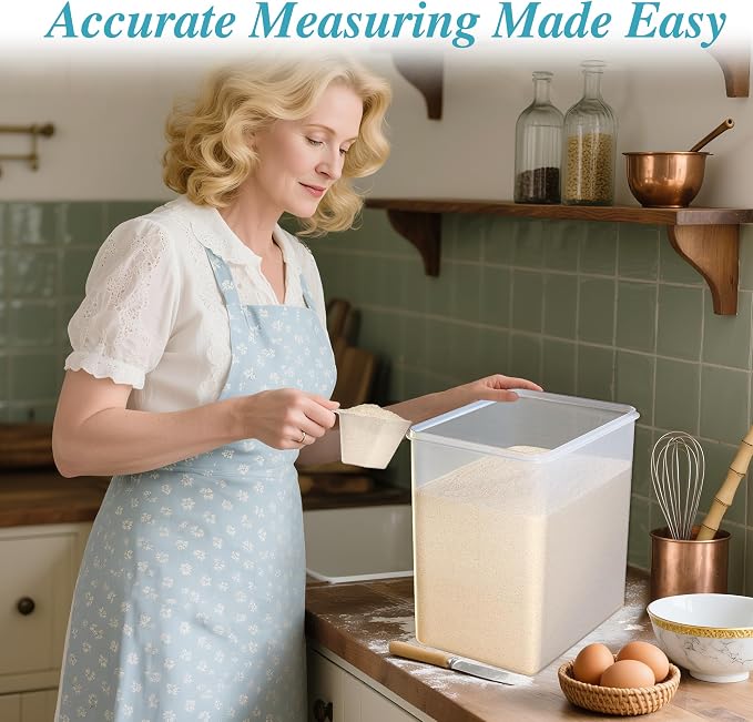 Vtopmart 9.5L Flour Sugar Storage Containers, 2 Pack, Each Fits 12.5 lb | Each for 12.5 lb Flour, Airtight Seal, Multiple Sizes, BPA Free, Food Grade Material, Dishwasher Safe (Not Lids) - Image 5