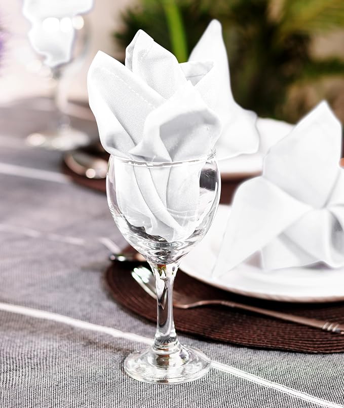 Utopia Home [12 Pack, White] Cloth Napkins 17x17 Inches, 100% Polyester | Hemmed Edges, Washable and Reusable Ideal for Parties, Weddings and Dinners - Image 5