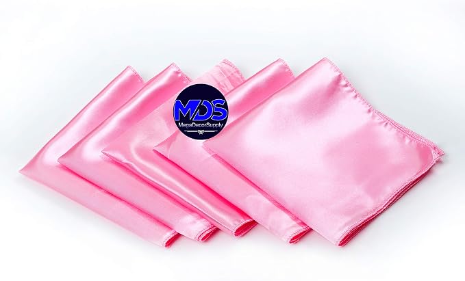 Set of 100 PCS Satin Napkin 12x12 Inch Square, Dinner Table Napkins for Wedding, Bulk Silky Sateen Cloth Napkins for Restaurant Banquet Graduation Birthday Party Decoration - Pink - Image 2