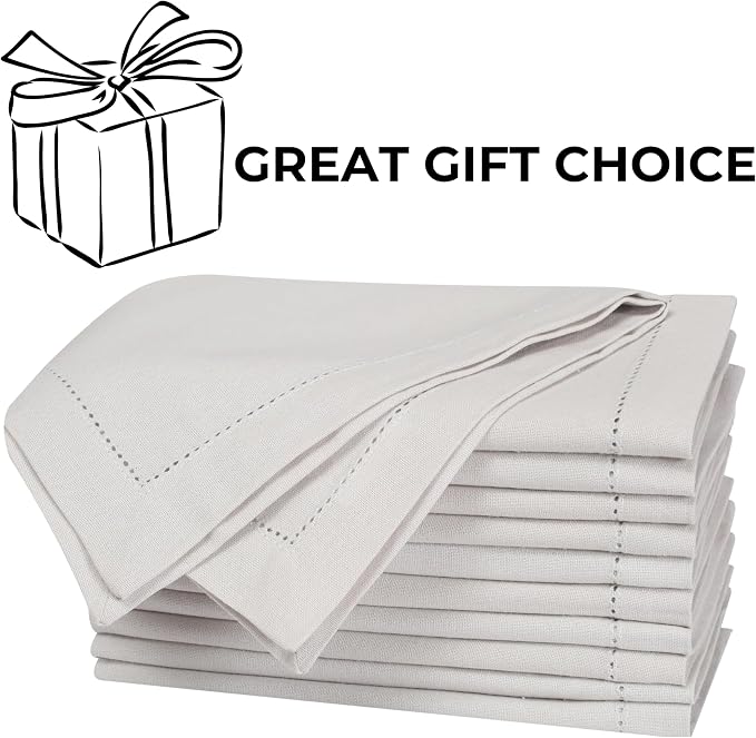 Bedding Craft Cotton Dinner Cloth Napkins Set of 12 – 18x18 Apricot Gelato Moonstruck Hemstitched – Machine Washable Fabric Napkins for Weddings, Baby Showers, Thanksgiving & Gifting - Image 8
