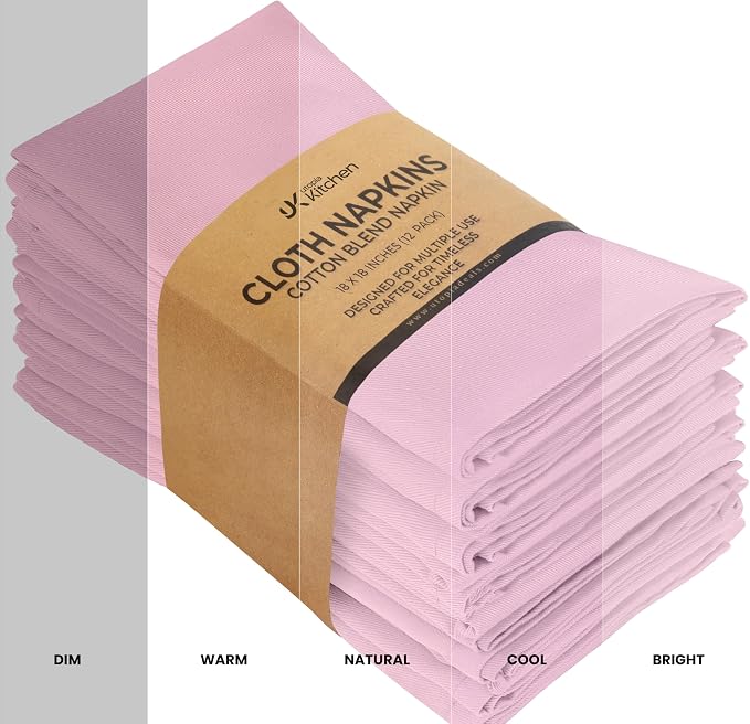 Utopia Kitchen Cotton Blend Pink Cloth Napkins [12 Pack, 18x18 Inch] | Absorbent Washable and Reusable for Dinner, Restaurant, Lunch, Wedding and Hotel - Image 5
