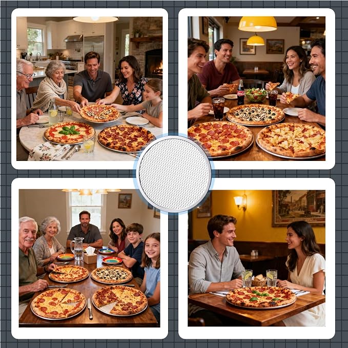 Astero Pizza Screen for Home Bakers & Professionals, Oven Baking Solutions | 10 Inch Perforated Aluminum Pizza Screen, Non-Stick Pizza Pan for Homemade Pizza, Bread & Oven Baking (6 Pack) - Image 6