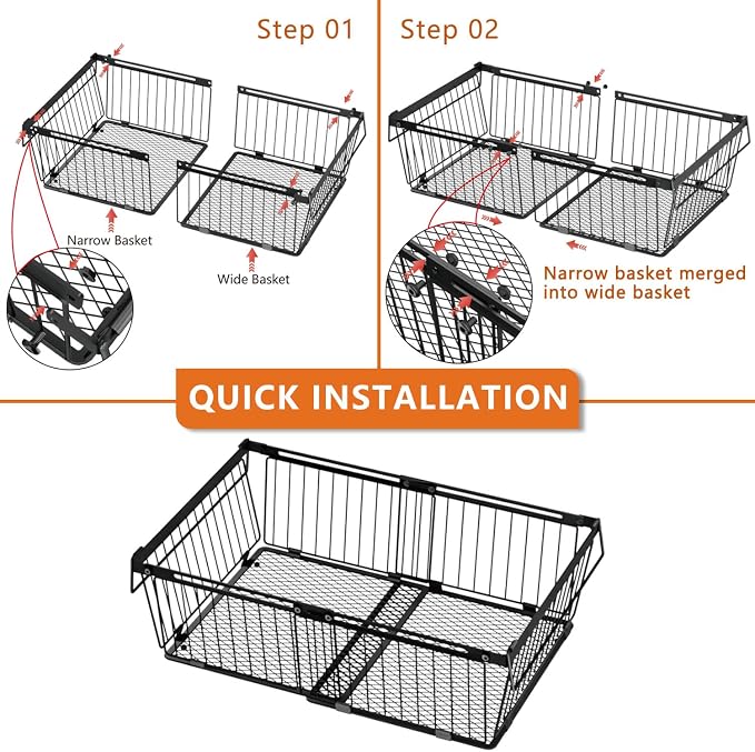 Large Freezer Organizer Bins for 10 to 20 Cu.Ft,Leak-Proof Bottom,3 Pack | ANJUBANFreezer Organizer Bins, Stackable,expandable,foldable,With handle Wire Storage Container Baskets for Sort Frozen Meats - Image 7