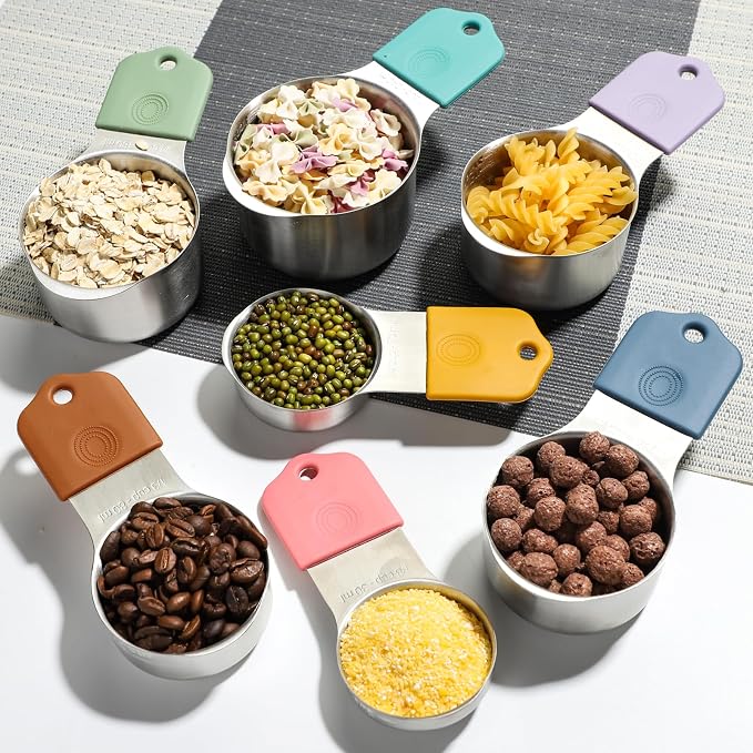 Magnetic Measuring Cups Stainless Steel Magnetic Measuring Cups Set of 7 | Stackable Nesting Heavy Duty Metal Measure Cup for Measuring Dry or Liquid Ingredients - Image 6