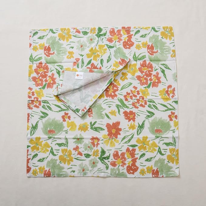 Floral Cotton Cloth Napkins Set of 4, 18 x 18 Inch Reusable Washable Dinner Napkins, Printed Fabric Table Napkins for Dining, Parties, Holidays & Everyday Use - Image 8