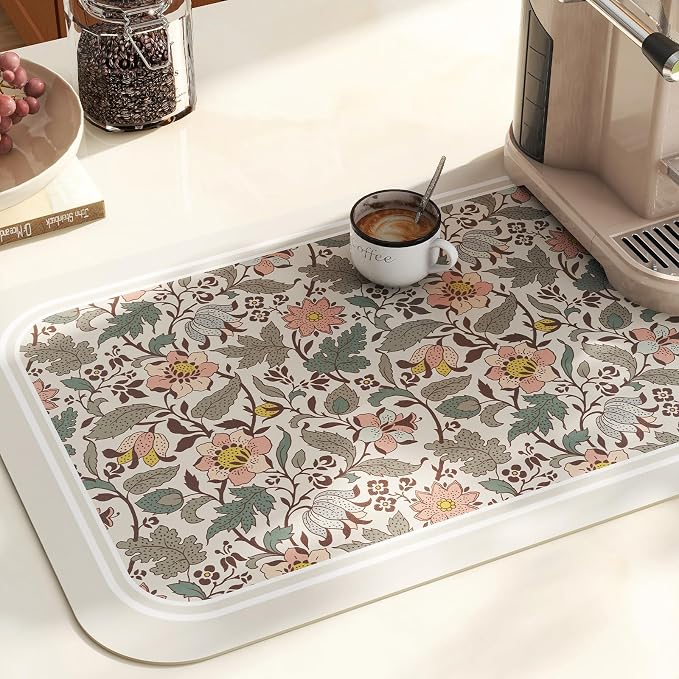 Vinyl Waterproof Placemats Set of 6 Rectangular,12"*17"-Hazel B | Wipeable Beautiful Print Place Mats,Stain Resistant,Heat Resistant,Everyday Meals,Kitchen,Dinning,Holiday,Decor - Image 4