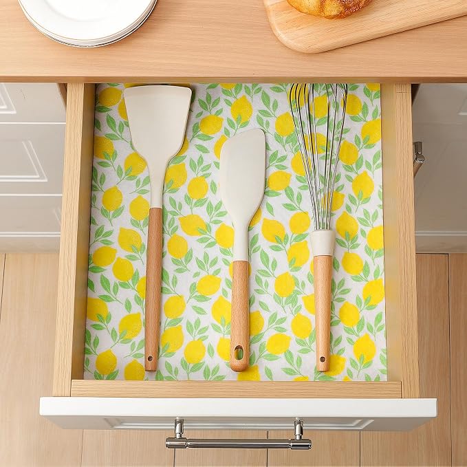Cooyes 6 Pack Polyester Shelf Liners for Kitchen Cabinets, 17.7" × 24", Non-Slip Refrigerator Liners Machine Washable, Refrigerator Drawer Mats for Glass Shelves and Kitchen Cabinets - Image 2