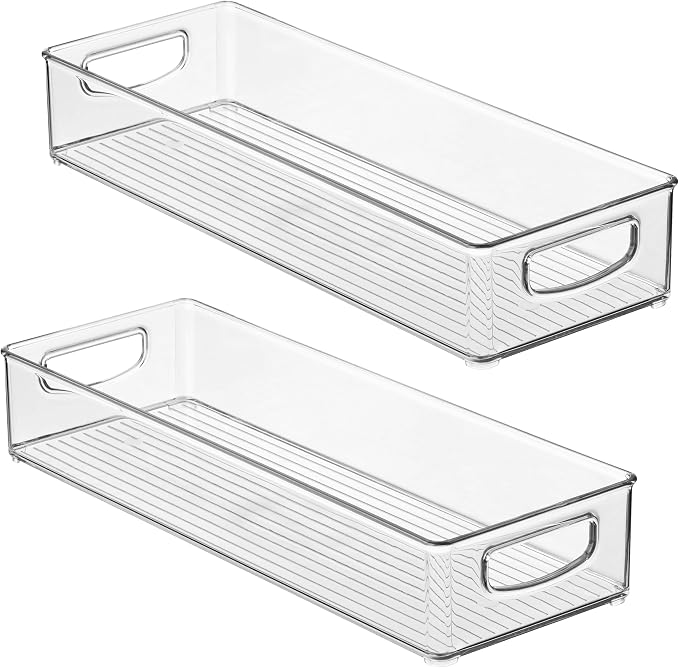 iDesign Slim Extra Long Clear Storage Bin, 2-Pack | Narrow, Stackable, Kitchen or Pantry Organizer - Image 9