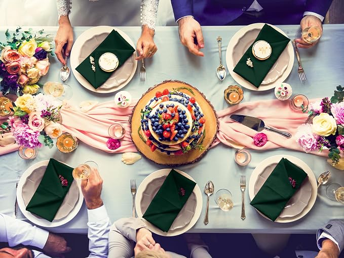 Utopia Home [12 Pack, Hunter Green] Cloth Napkins 20x20 in, 100% Polyester | Hemmed Edges, Washable and Reusable Ideal for Parties, Weddings and Dinners - Image 9