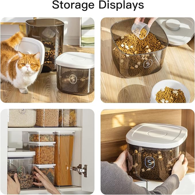 22-25 Lbs Rice Dispenser Storage Container | 10l /10.5 Qt Capacity, With Measuring Cup & Cleaning Brush, Kitchen Pantry Cereal & Pet & Laundry Pod Bin - Image 4