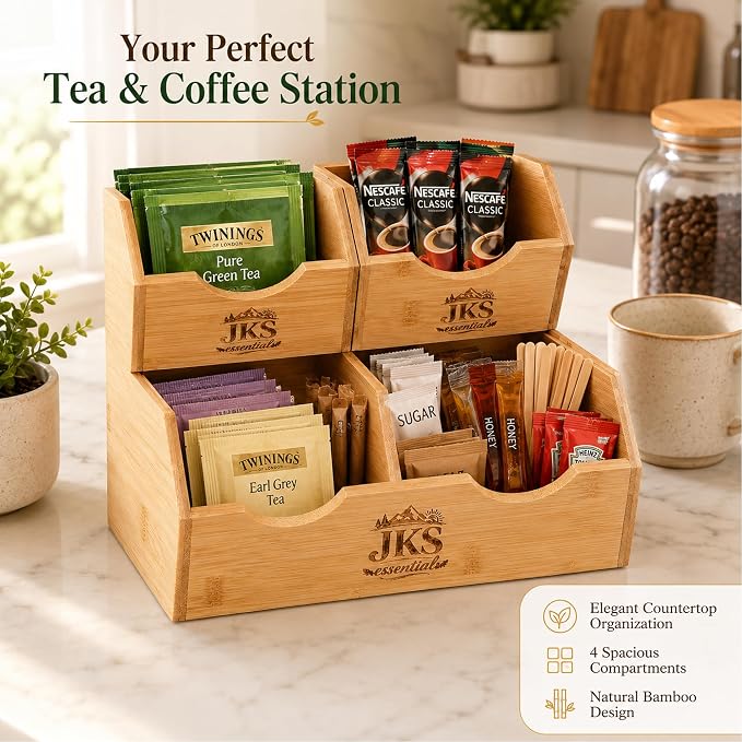 Bamboo Pantry Storage Bins|Stackable Potato and Onion Storage Bin|3Tier Bamboo Pantry Organizer with Slide Out Access|Fruit & Vegetable Storage Basket for Kitchen Countertop|Pantry & Cabinet Organizer - Image 7