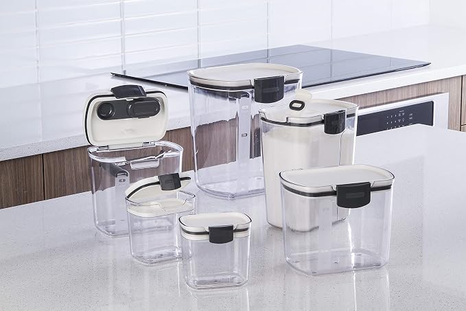 ProKeeper 6-Piece Airtight Food Storage Containers for Baking Essentials - White & Clear, Plastic, BPA-Free - Image 8